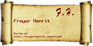 Freyer Henrik névjegykártya